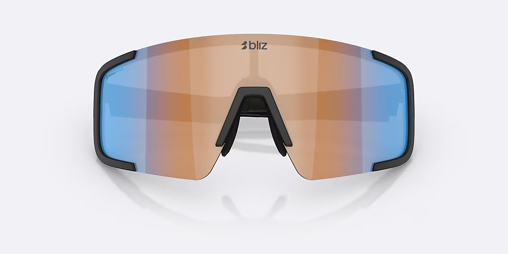 BLIZ P003 SMALL Brille Schwarz Mattschirm Coral/Orange Iridiumblau