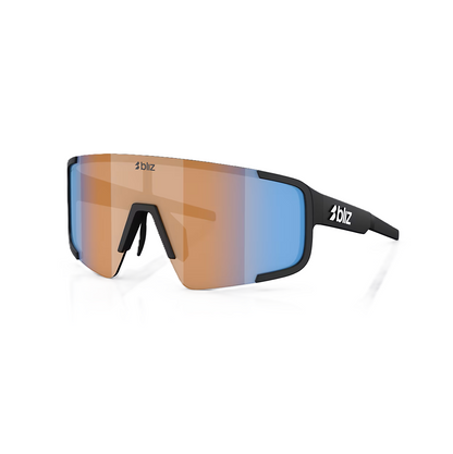 Brille BLIZ P003 Matt Schwarz Glas Coral/Orange Blau Iridium