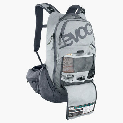 Rucksack mit Rückenprotektor EVOC TRAIL PRO 16L Grau
