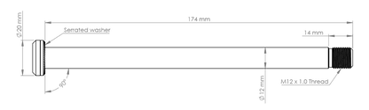 Hinterradachse BURGTEC 174mm für Yeti-Rahmen Rosa