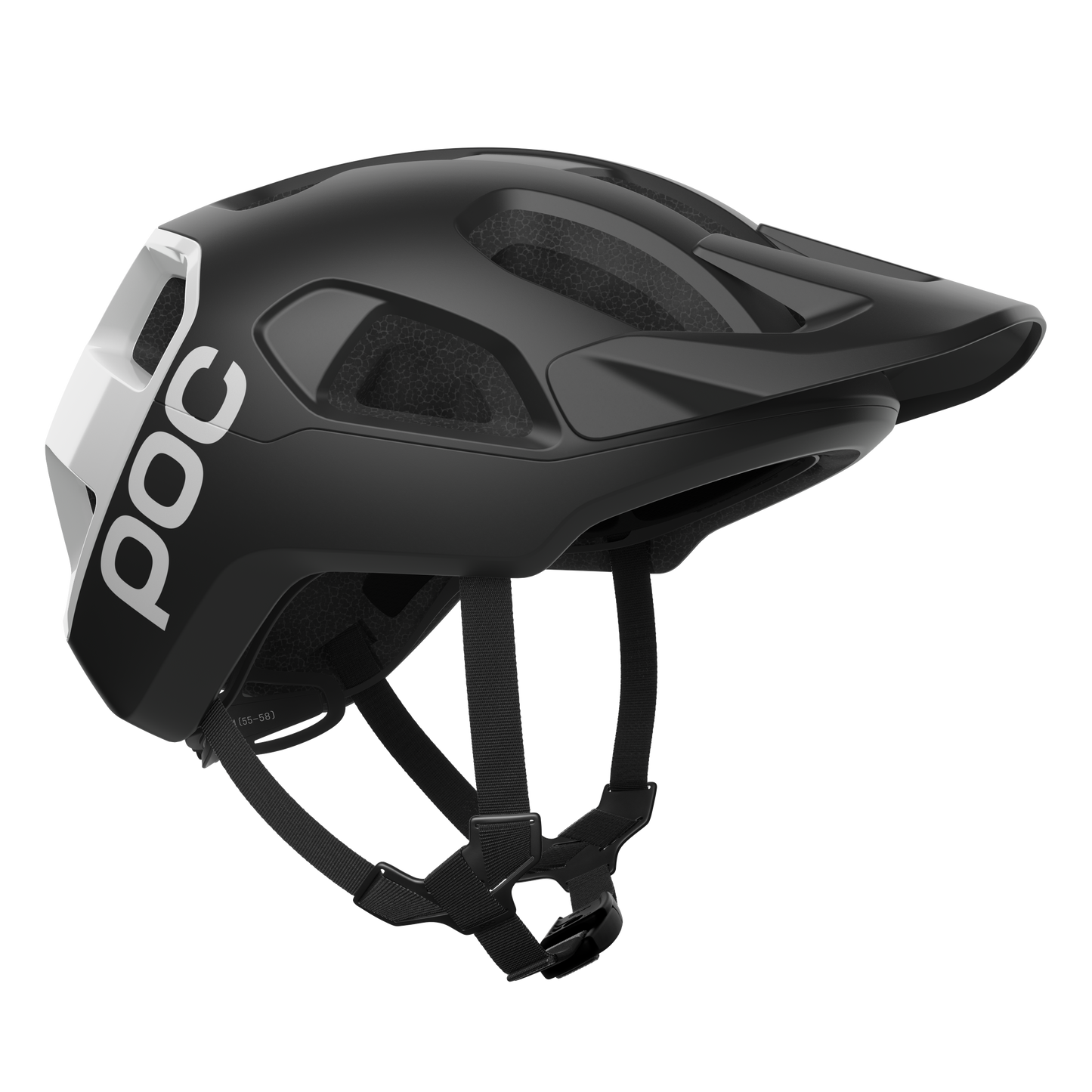 MTB-Helm POC CULARIS Schwarz/Weiss Matt Logo
