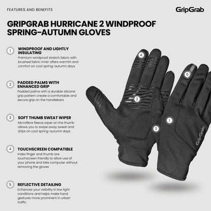 Handschuhe GRIPGRAB HURRICANE 2 WINDPROOF SPRING AUTUMN Gelb