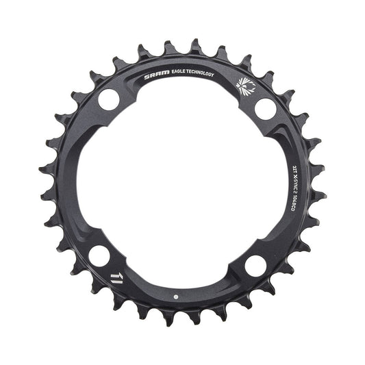 Einfach-Kettenblatt SRAM EAGLE X-SYNC2 12-fach, 4-Loch, 104 mm — Kettenblatt auf weißem Hintergrund