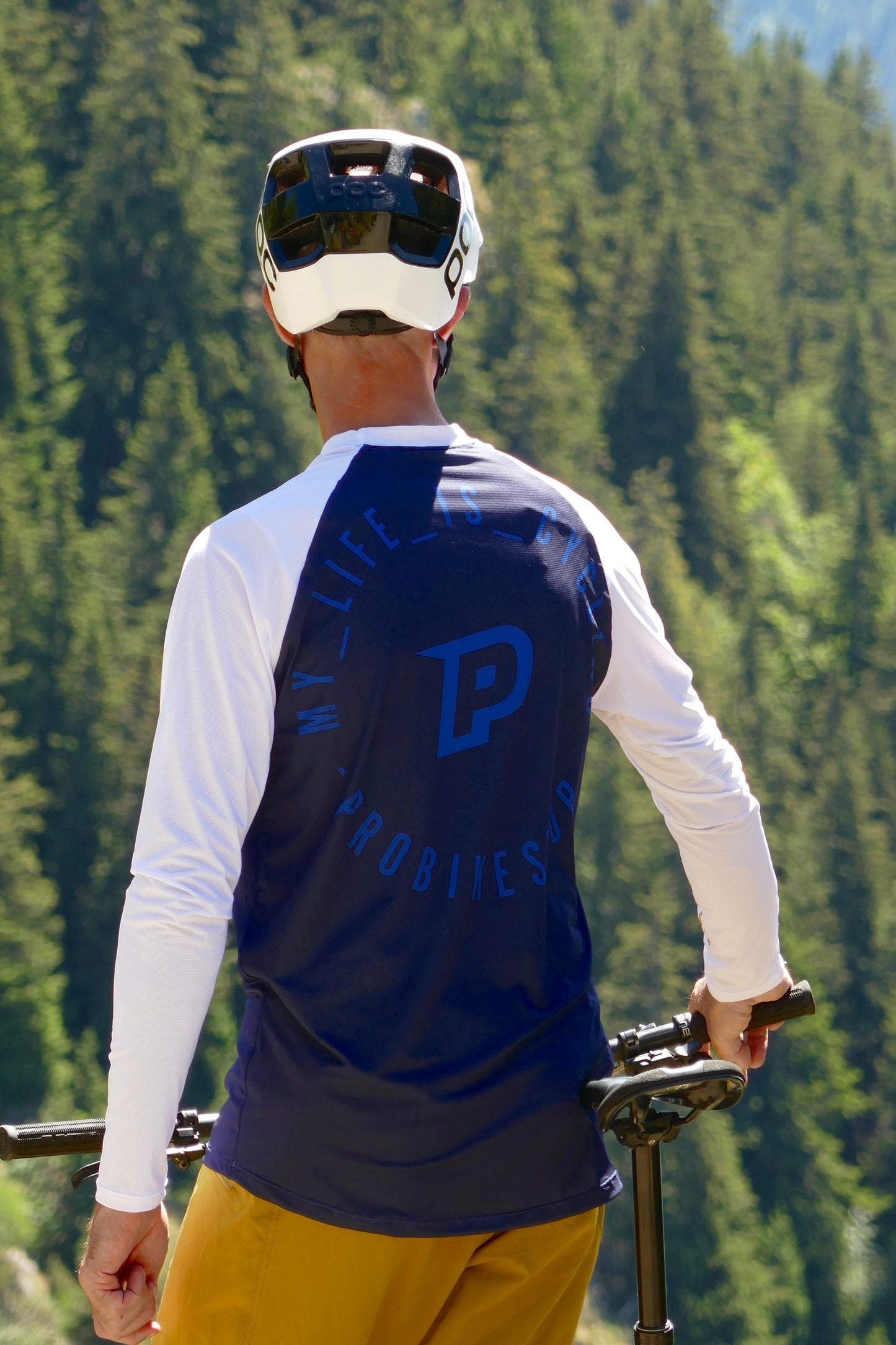 PROBIKESHOP FREERIDE Trikot Langarm Marine/Weiß