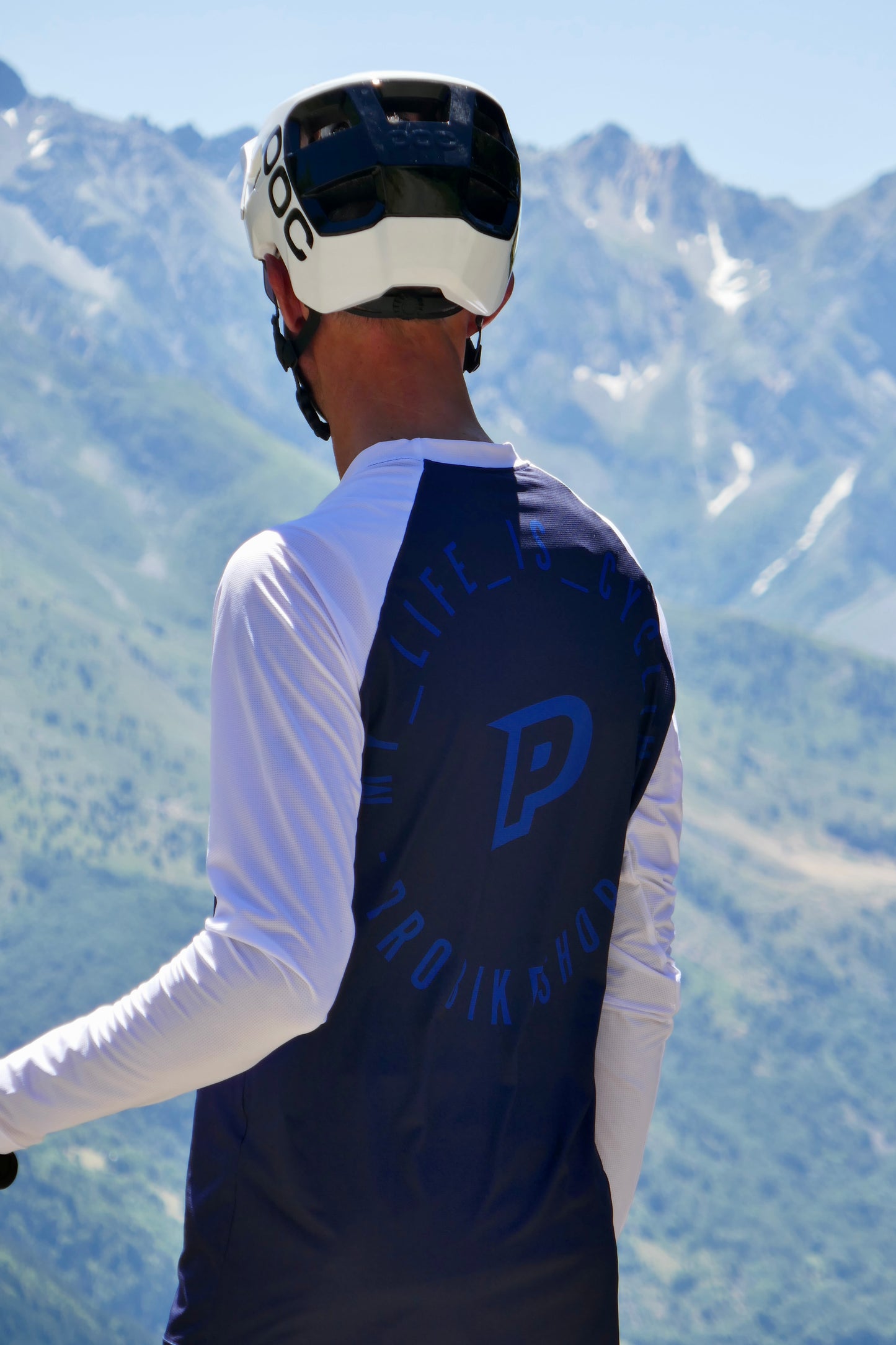 PROBIKESHOP FREERIDE Trikot Langarm Marine/Weiß