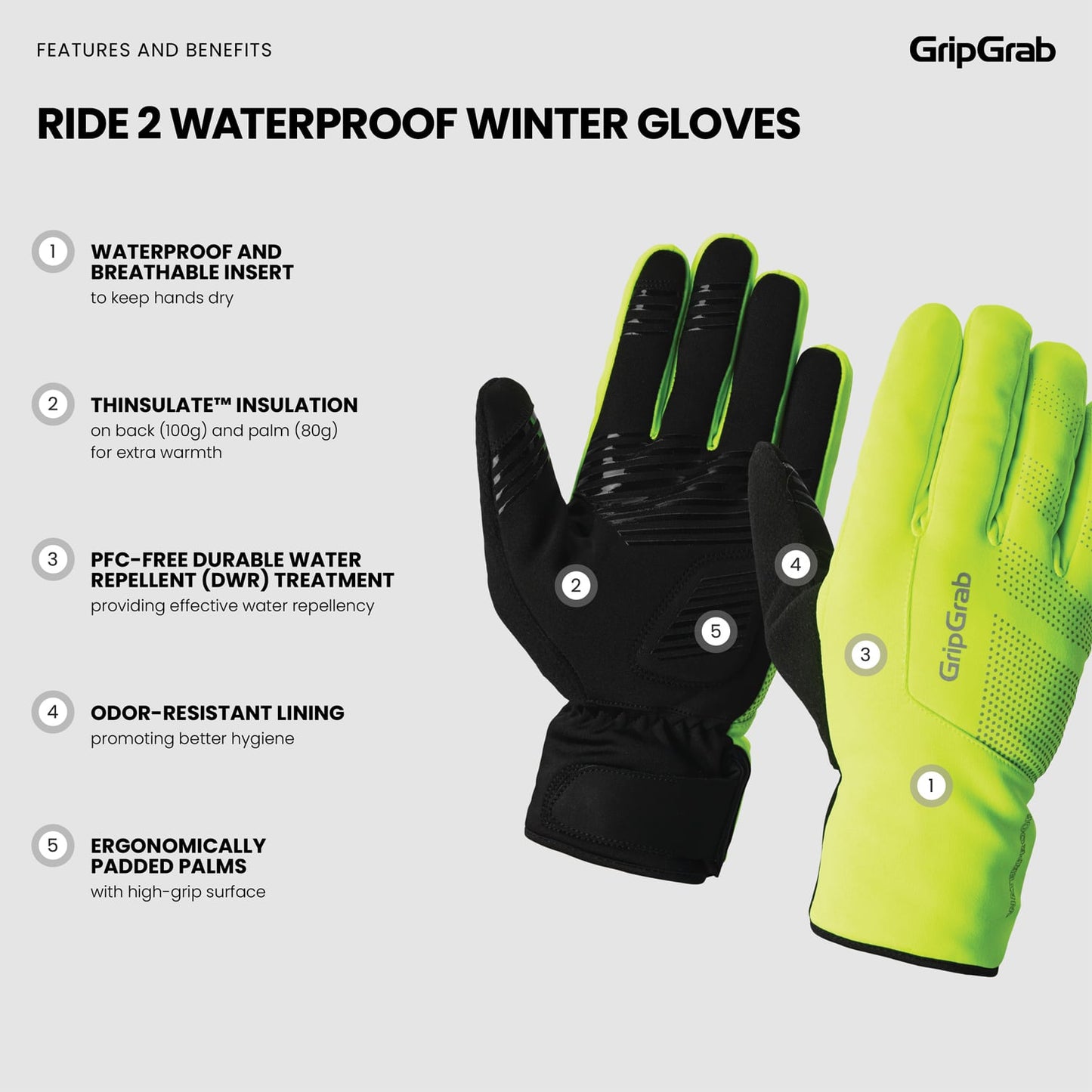 Handschuhe GRIPGRAB RIDE 2 WATERPROOF Gelb