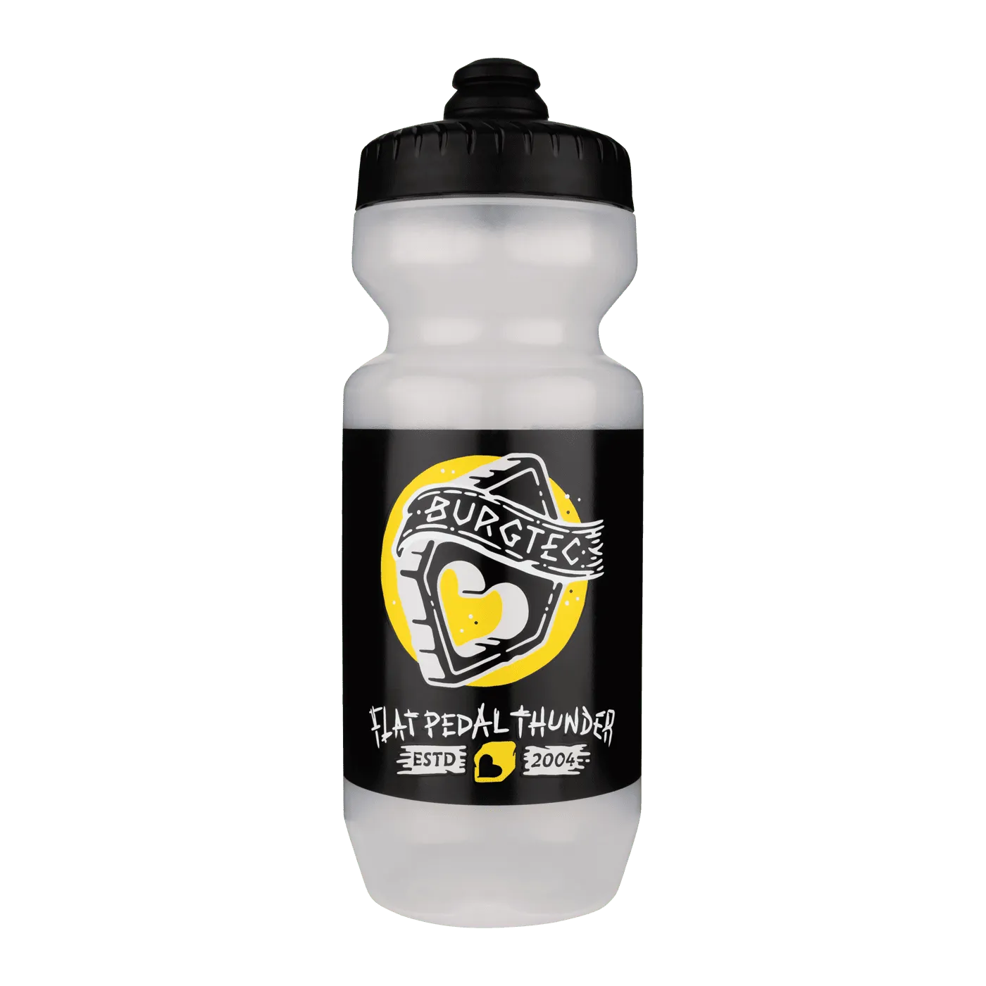 Trinkflasche BURGTEC GUZZLE Flat Pedal Thunder Transparent