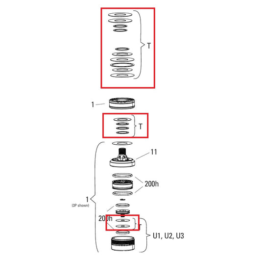 ROCKSHOX Dämpfereinstellscheiben für Rebound und Compression SIDLUXE A2+ (2024+)