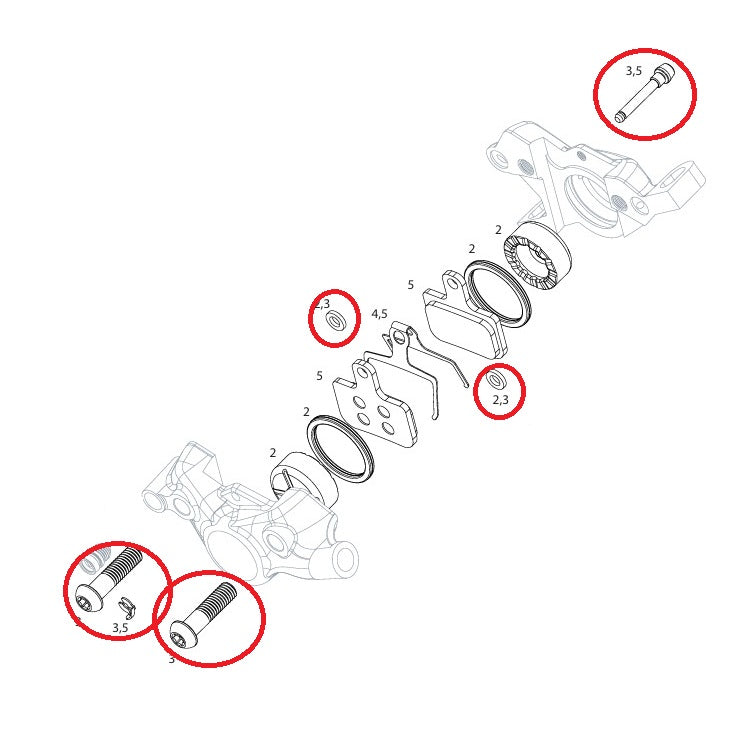 Schraubensatz Bremssattel SRAM LEVEL TLM/ULT/SLV B1