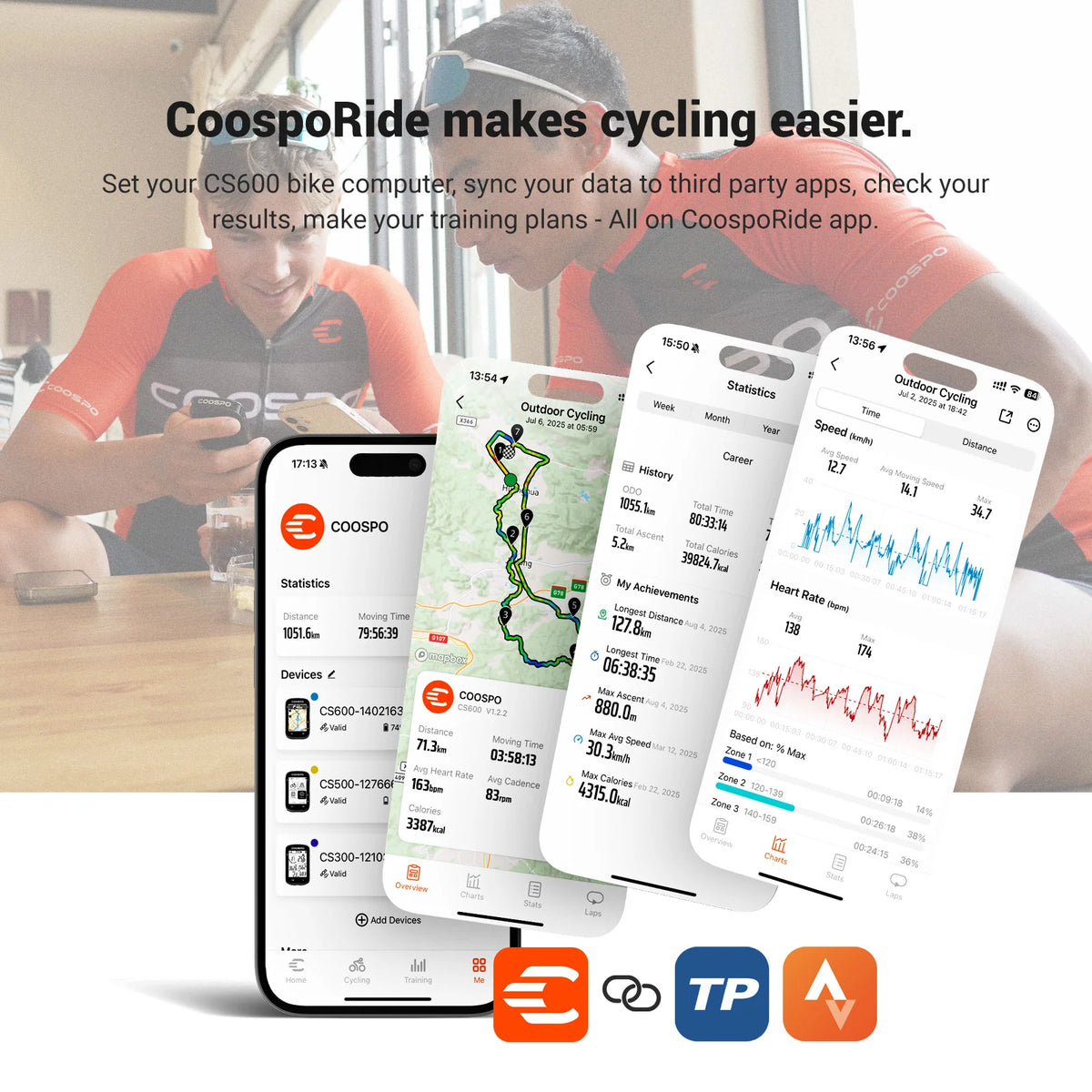 GPS-Fahrradcomputer COOSPO CS600