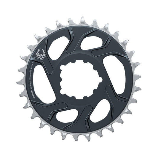 Einfach-Kettenblatt SRAM EAGLE X-SYNC 2 BOOST 11/12-fach Direct Mount, 3 mm Versatz, Mondgrau — Kettenblatt auf weißem Hintergrund