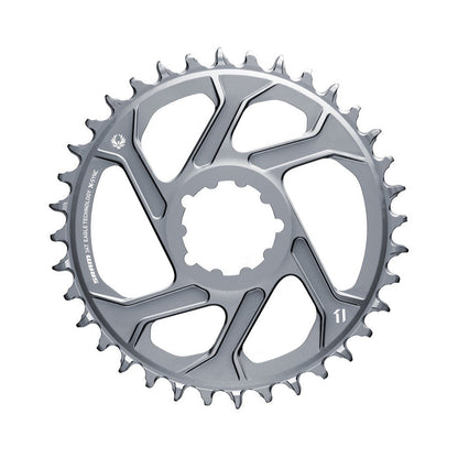 Einfach-Kettenblatt SRAM EAGLE X-SYNC 2 BOOST 11/12-fach Direct Mount, 3 mm Versatz, Grau — Kettenblatt auf weißem Hintergrund