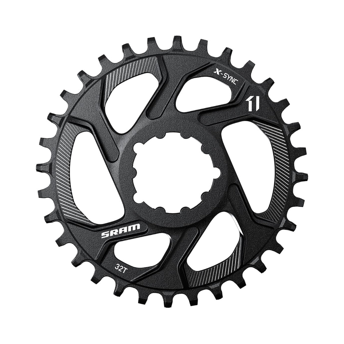 Einfach-Kettenblatt SRAM X-SYNC SCHMAL-BREIT 11-fach Direct Mount, 6 mm Versatz — Kettenblatt auf weißem Hintergrund