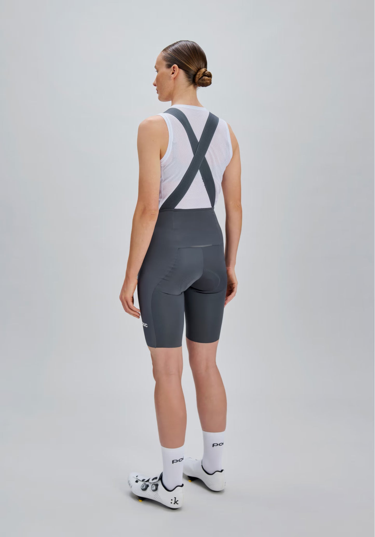 POC RACEDAY Damen Kurze Trägerhose Grau