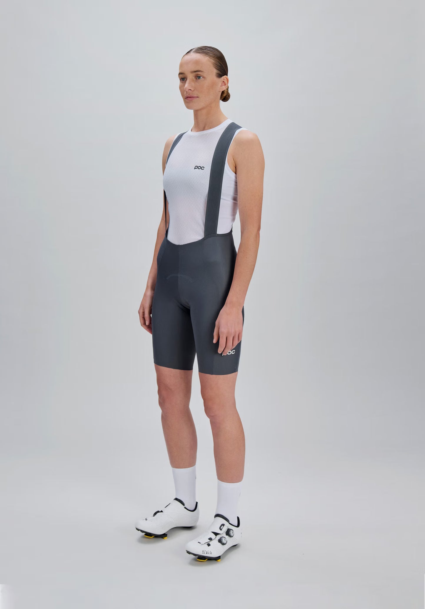 POC RACEDAY Damen Kurze Trägerhose Grau