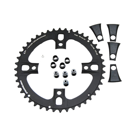 Äußeres Kettenblatt STRONGLIGHT CT² SHIMANO XTR M970 9-fach, 4-Loch, 104 mm — Kettenblatt auf weißem Hintergrund