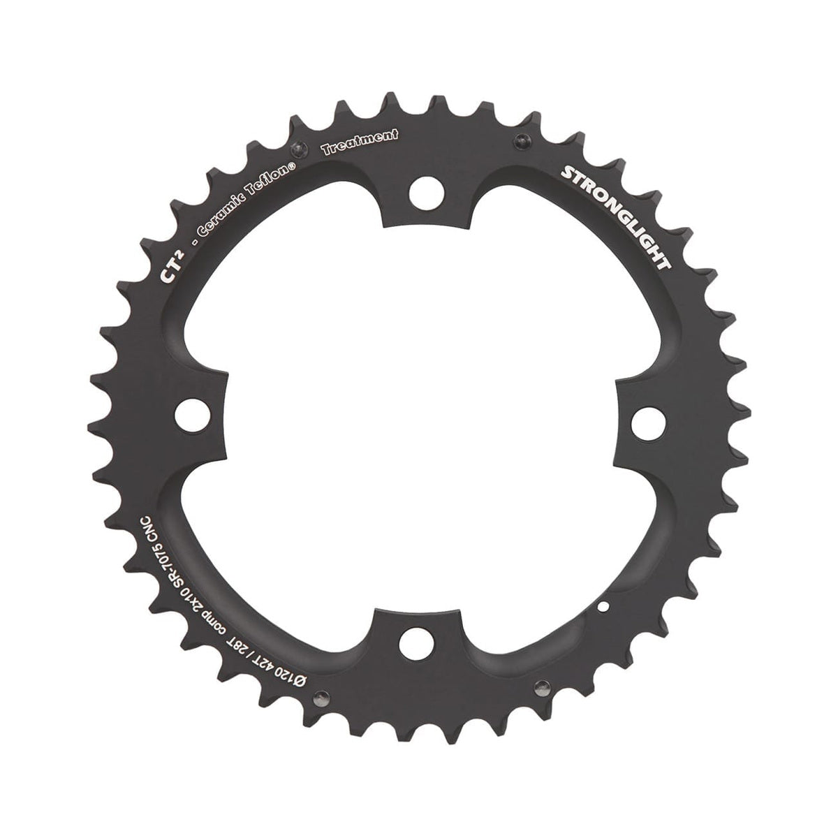 Äußeres Kettenblatt STRONGLIGHT CT² Sram 10-fach, 4-Loch, 120 mm — Kettenblatt auf weißem Hintergrund