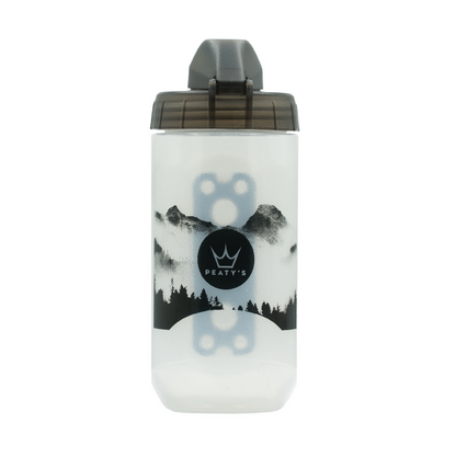 Trinkflaschen- und Halterungsset PEATY'S X FIDLOCK Mountains (450 ml) Transparent