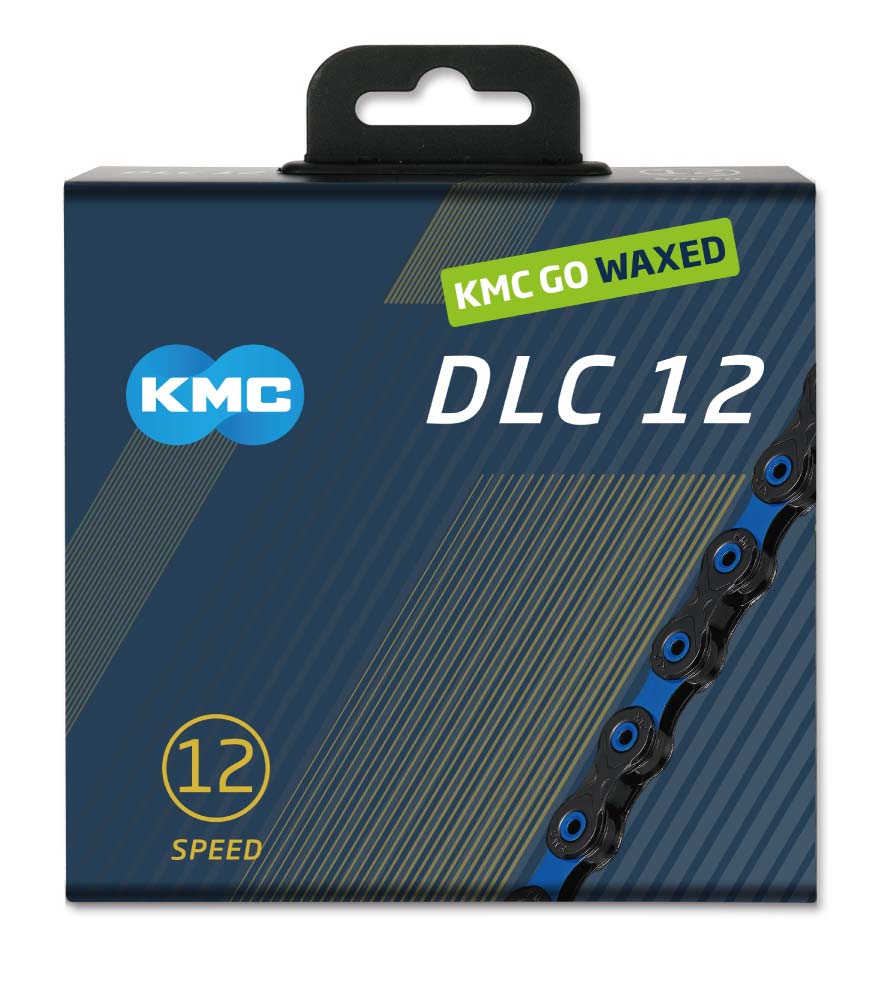 12V KMC DLC12 Waxed Kette Schwarz/Blau gewachst