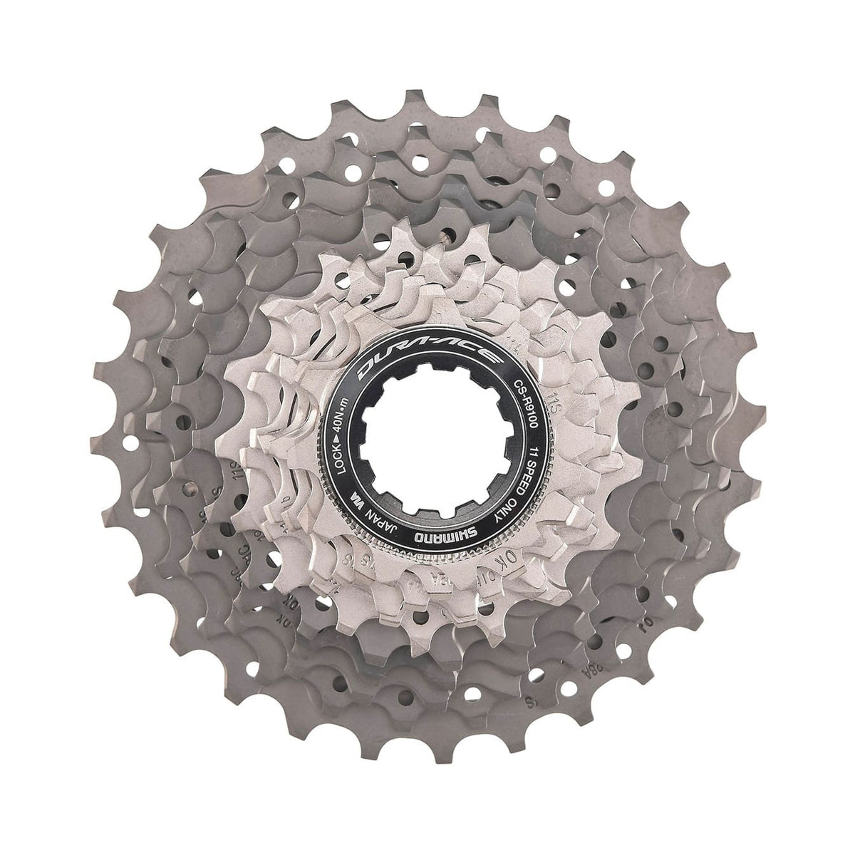 SHIMANO DURA-ACE R9100 11-fach-Kassette – Hauptfoto vor weißem Hintergrund