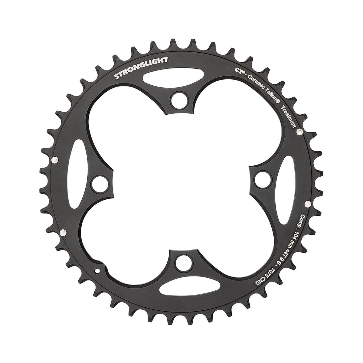 Äußeres Kettenblatt STRONGLIGHT CT² 9-fach, 4-Loch, 104 mm — Kettenblatt auf weißem Hintergrund
