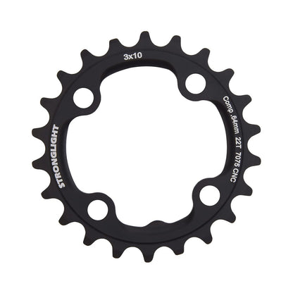 Inneres Kettenblatt STRONGLIGHT CT² 10-fach für Dreifachkurbeln, 4-Loch, 64 mm — Kettenblatt auf weißem Hintergrund