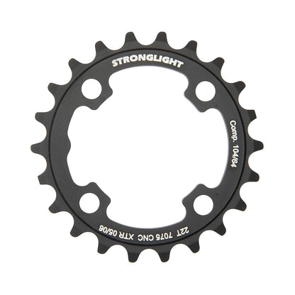 Inneres Kettenblatt STRONGLIGHT SHIMANO XTR M960 9-fach, 4-Loch, 64 mm — Kettenblatt auf weißem Hintergrund