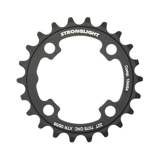 Inneres Kettenblatt STRONGLIGHT SHIMANO XTR M960 9-fach, 4-Loch, 64 mm — Kettenblatt auf weißem Hintergrund