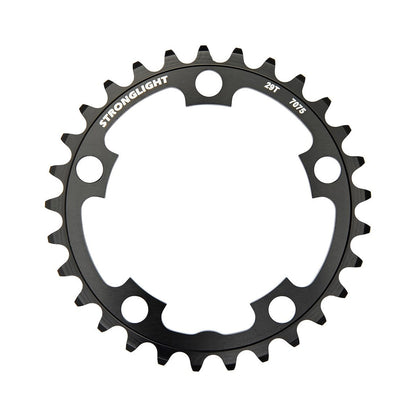 Mittleres Kettenblatt STRONGLIGHT Aluminium 7075 9-fach, 5-Loch, 94 mm — Kettenblatt auf weißem Hintergrund