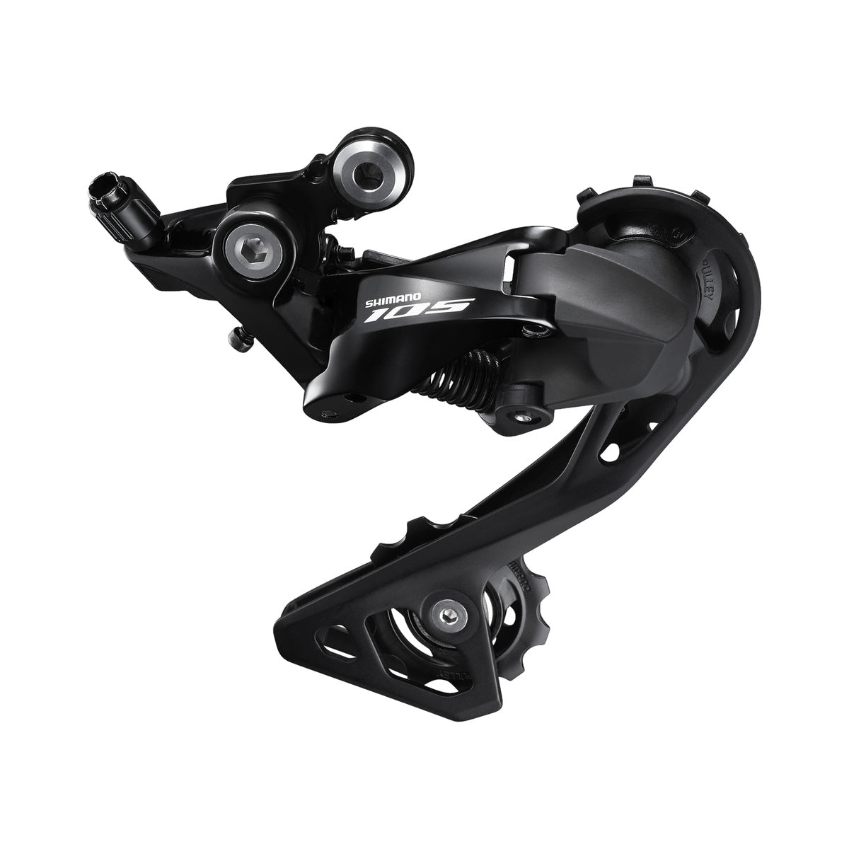 SHIMANO 105 R7000-GS Schaltwerk, 11-fach, mittellanger Käfig, schwarz – Produktansicht auf weißem Hintergrund