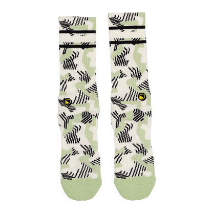 Socken BURGTEC EVERYDAY CREW PATTERNED Weiß/Grün