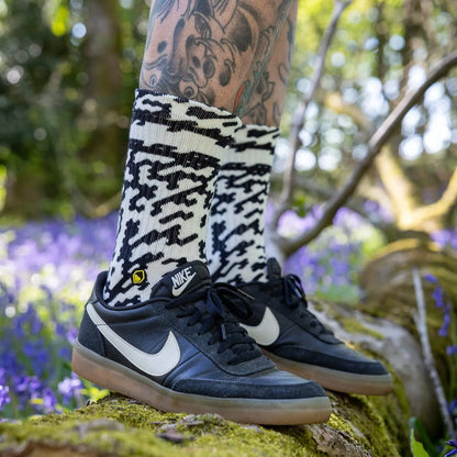 Socken BURGTEC EVERYDAY CREW PATTERNED Schwarz/Weiß