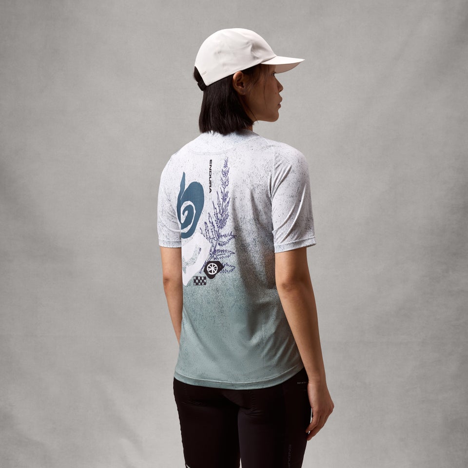 ENDURA SINGLETRACK PRINT Trikot Kurzarm Women Aero Blue