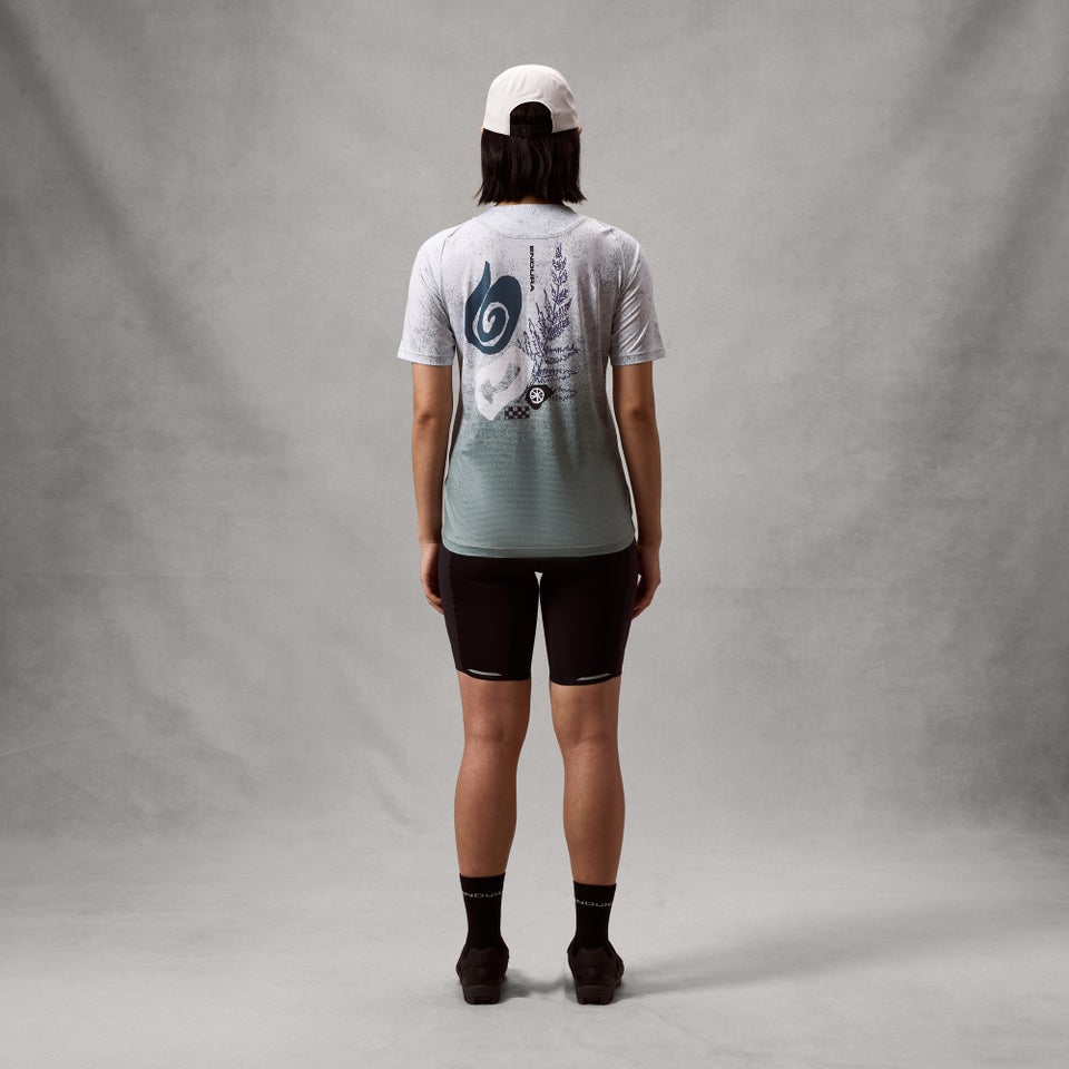 ENDURA SINGLETRACK PRINT Trikot Kurzarm Women Aero Blue