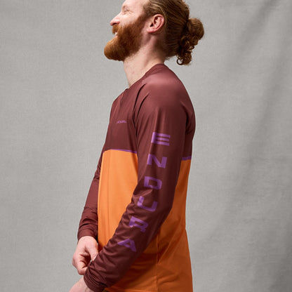 Trikot ENDURA SINGLETRACK CORE PRINTED Langarm End Orange