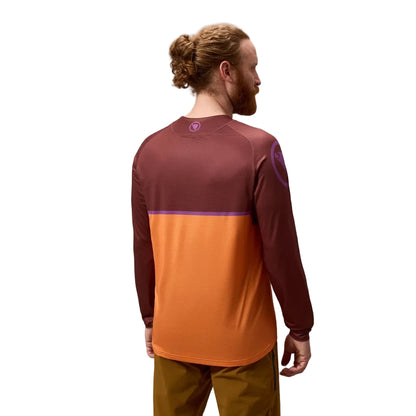 Trikot ENDURA SINGLETRACK CORE PRINTED Langarm End Orange
