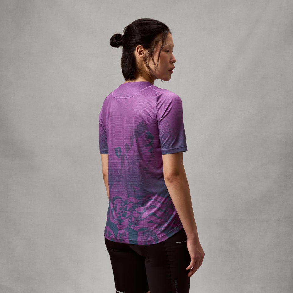 ENDURA SINGLETRACK PRINT Trikot Kurzarm Frau End Purple