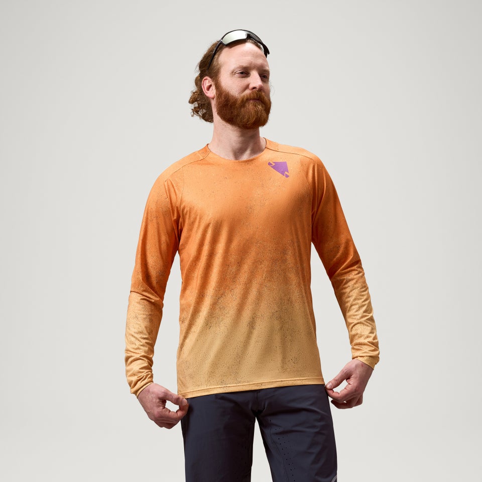 ENDURA SINGLETRACK PRINT Trikot Langarm End Orange