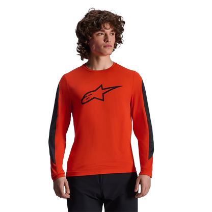 Trikot ALPINESTARS A-DURA INSET ASTAR Lange Ärmel Orange