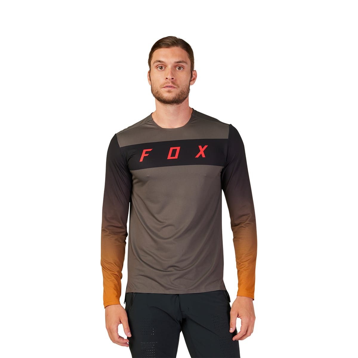 FOX FLEXAIR ARCADIA Trikot Langarm Grau/Braun