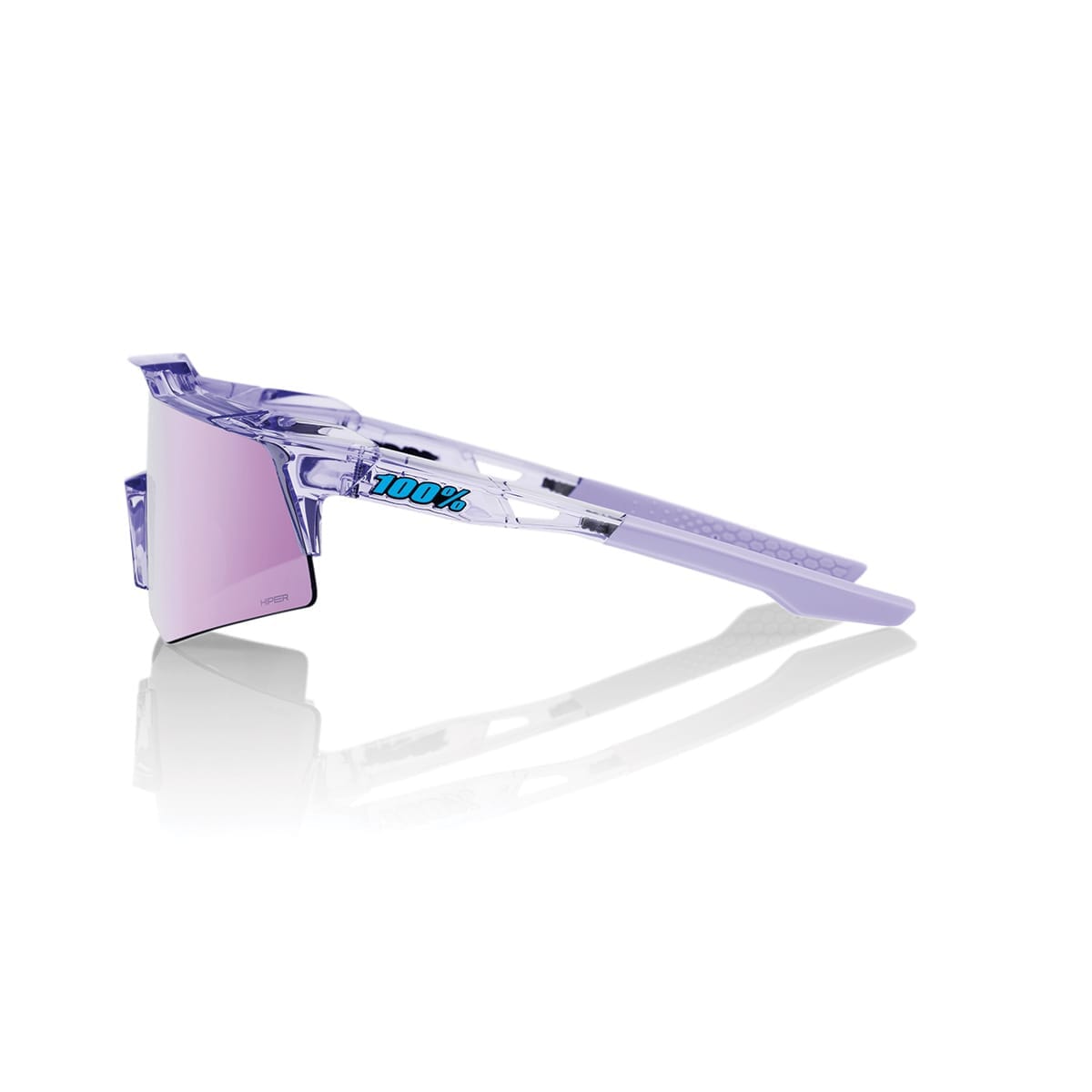 Lunettes 100%  SPEEDCRAFT XS POLISHED Translucide Hiper Mirror Lavende