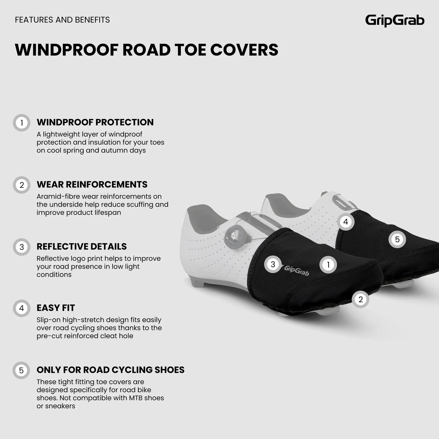GRIPGRAB WINDPROOF Zehenschutzkappe Gelb