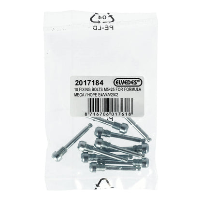 10er-Set Schrauben ELVEDES M5x25mm zur Befestigung von Bremsbelägen Formula Mega/HOPE E4/V4/X2/V2