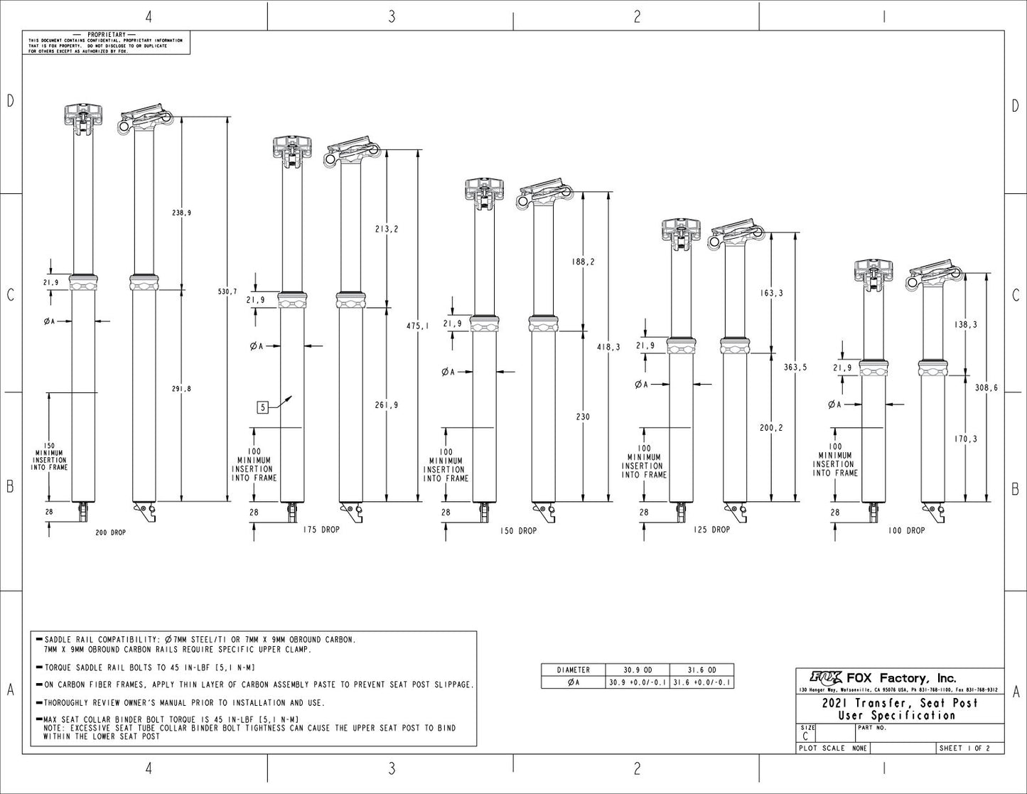 FOX RACING SHOX TRANSFER PERFORMANCE ELITE teleskopische Sattelstütze