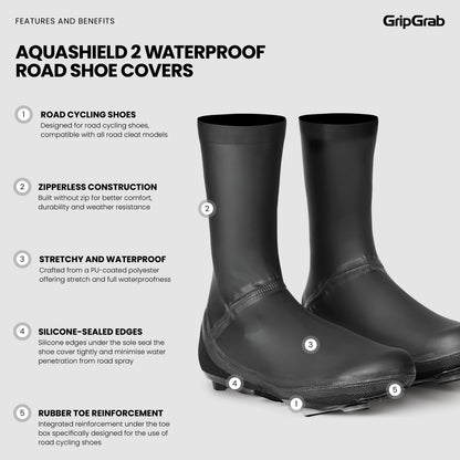 GRIPGRAB AQUASHIELD 2 WATERPROOF ROAD Überschuhe Schwarz