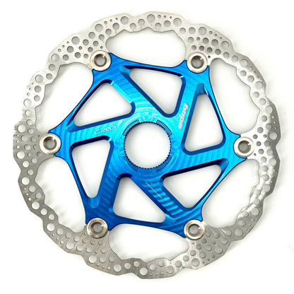 Schwimmend gelagerte HOPE Centerlock-Bremsscheibe Blau