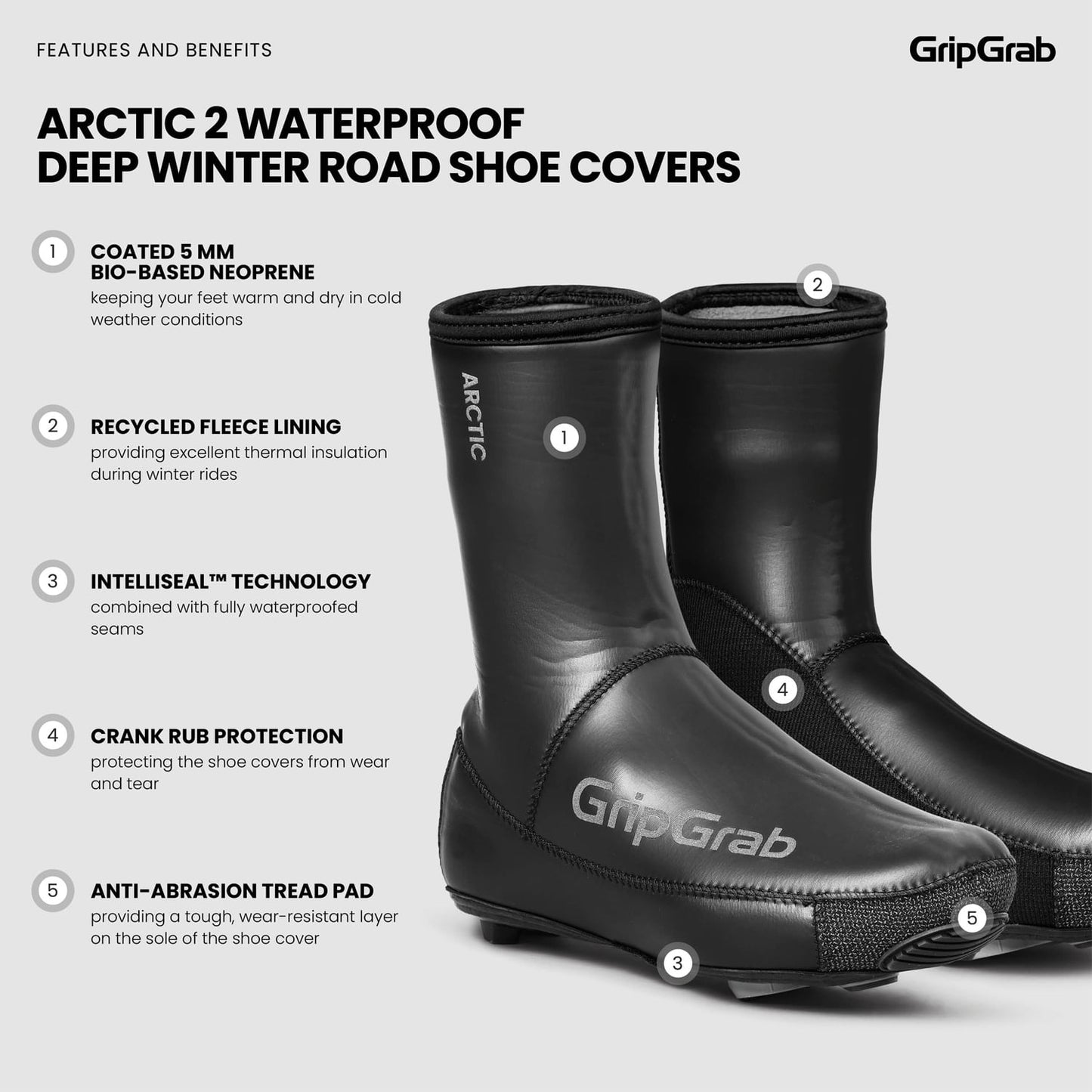 Schuhüberzieher GRIPGRAB ARTIC 2 WATERPROOF ROAD Schwarz