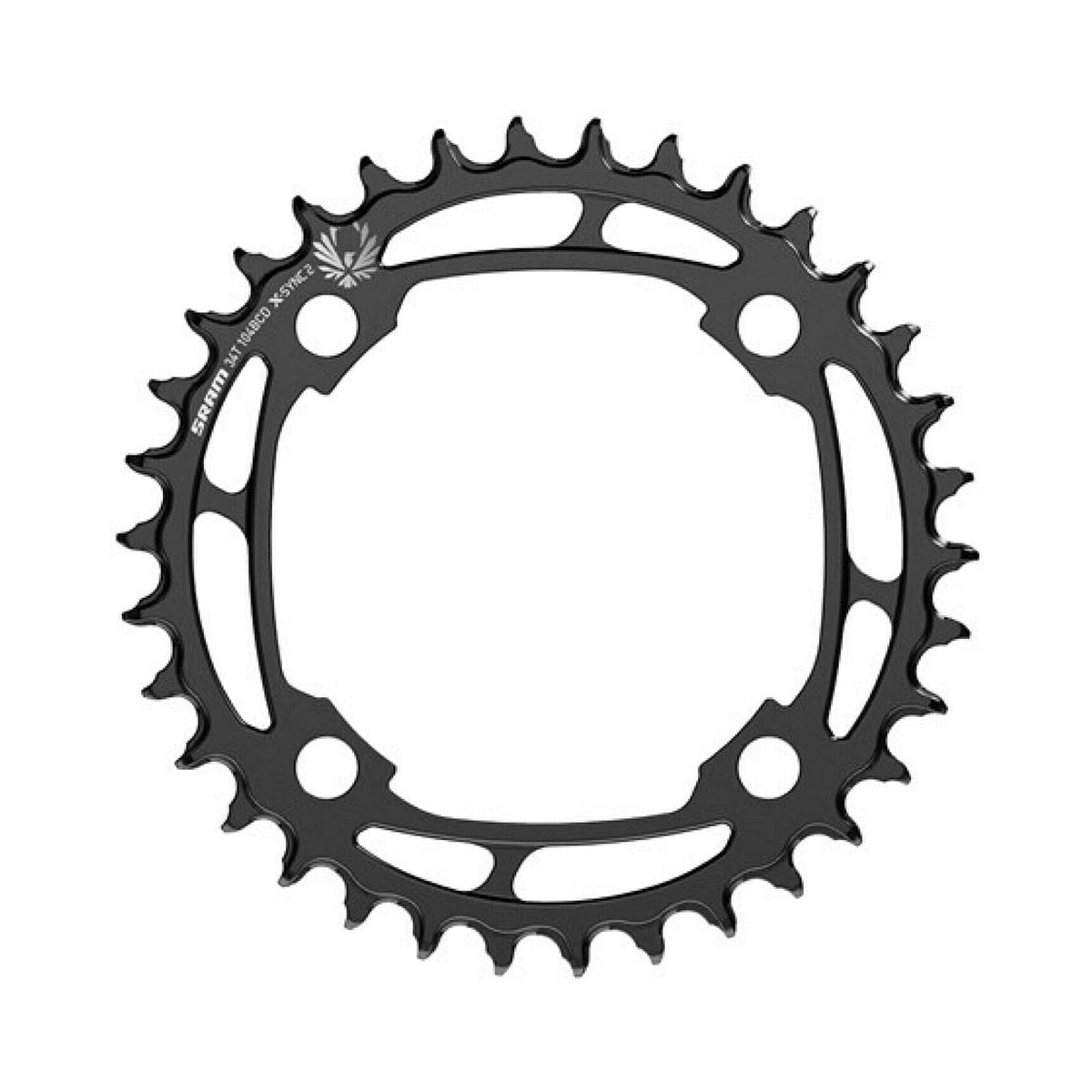 SRAM EAGLE X-SYNC2 Kettenblatt für Einfachantrieb, 12-fach, Stahl, 4-Loch, 104 mm — Ansicht des Kettenblatts auf weißem Hintergrund