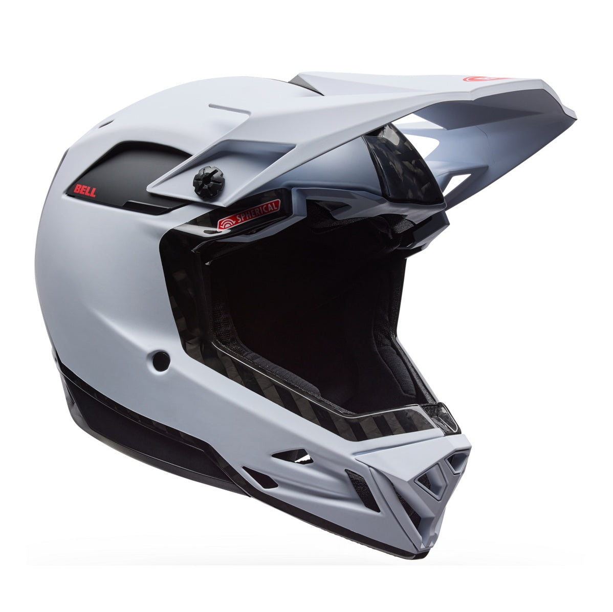 Casque VTT BELL FULL-10 SPHERICAL CARBON PEAK Blanc