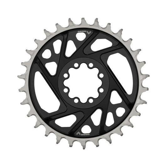 SRAM XX T-TYPE EAGLE BOOST Kettenblatt für Einfachantrieb, 12-fach, Direct Mount, 3 mm Offset, Schwarz — Ansicht des Kettenblatts auf weißem Hintergrund